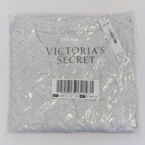 Victoria's Secret PINK Campus Cotton Tee Oversized Short-Sleeve T-Shirt XS Grey